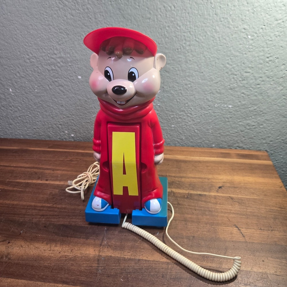 Vintage Alvin & The Chipmunks Alvin Character Landline Telephone Novelty Phone